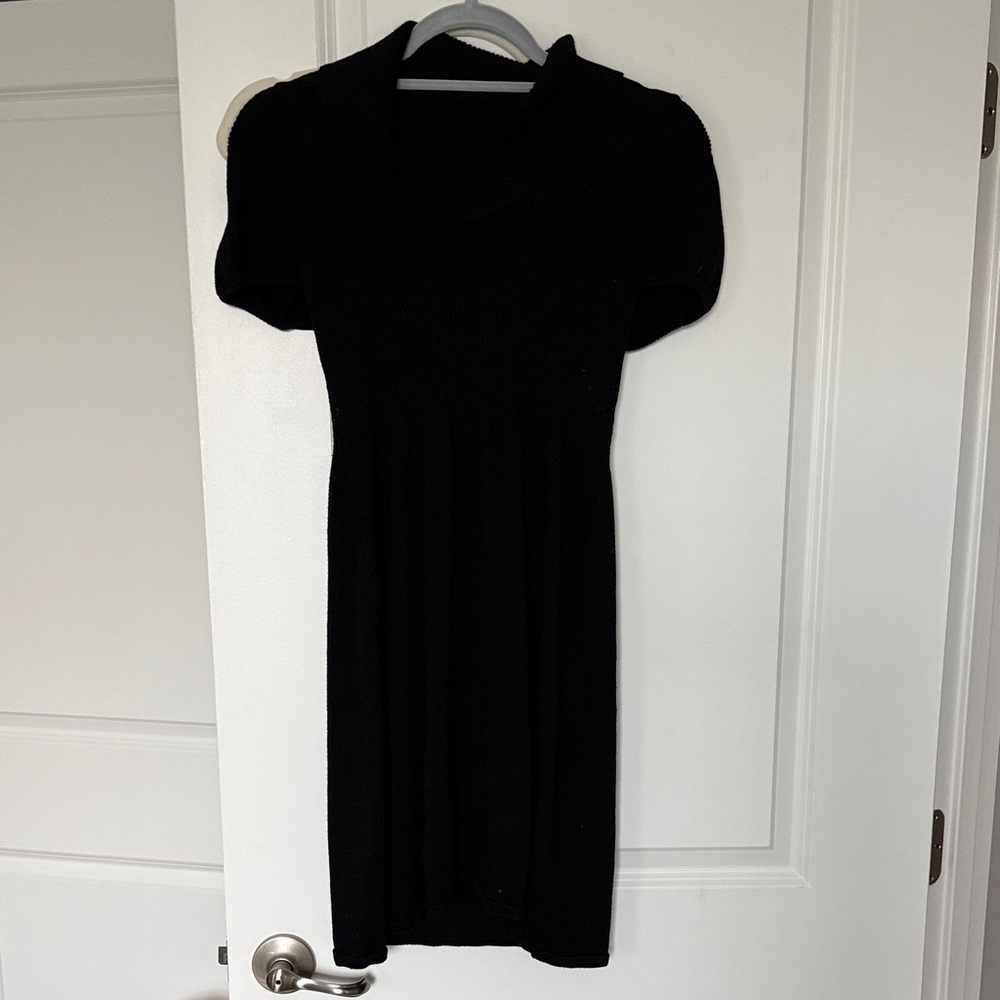 Pink Rose Black Mini Dress